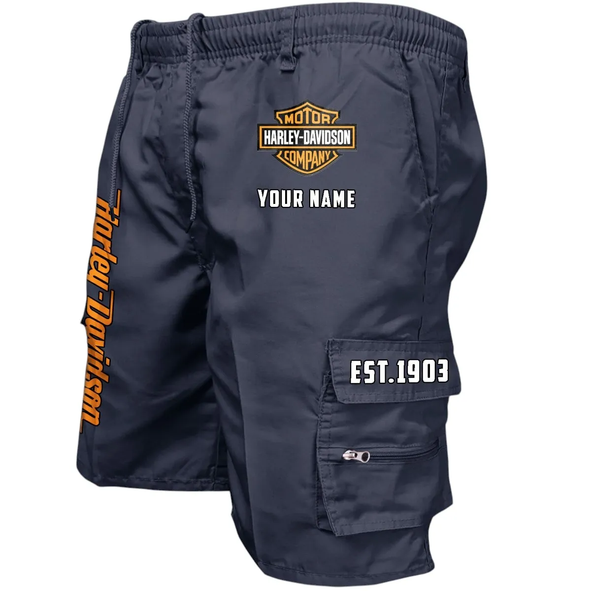 Car Fans Gift Workwear Casual Shorts, Shorts Pants Style Classic Gift For Car Fan, Custom Name CAR455060425292 - Navy