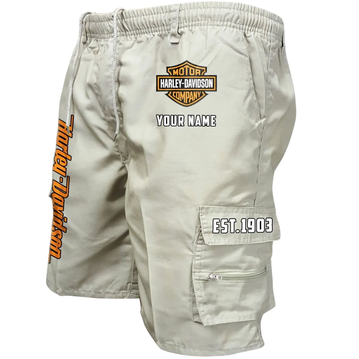 Car Fans Gift Workwear Casual Shorts, Shorts Pants Style Classic Gift For Car Fan, Custom Name CAR455060425292 - Off-White