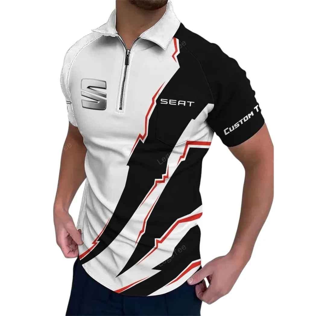 Car Fans Gift Zipper Polo Shirt, Polo Shirt All Over Print For Car Lovers, Custom Name CAR128021025018