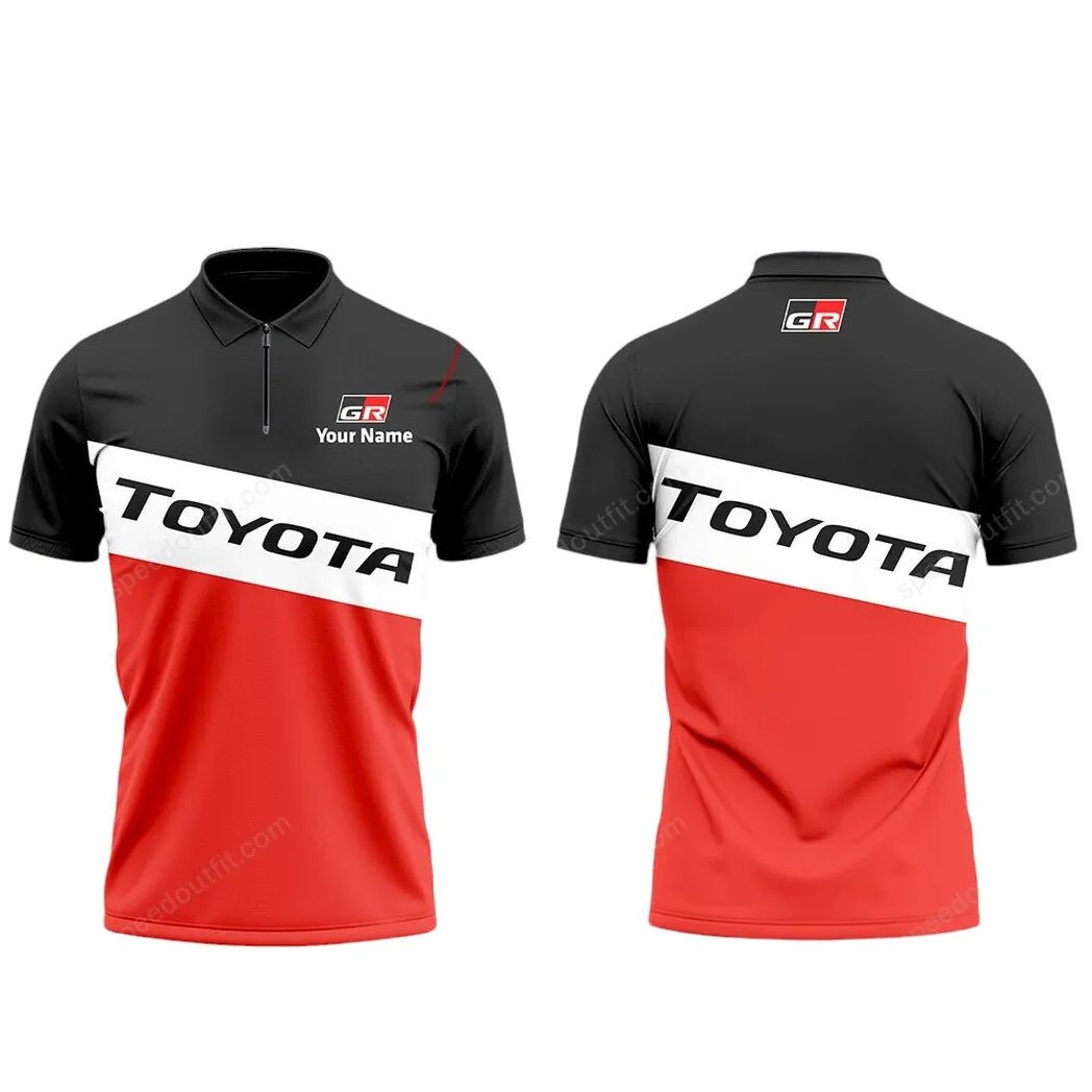 Car Fans Gift Zipper Polo Shirt, Polo Shirt All Over Print For Car Lovers, Custom Name CAR93031025269
