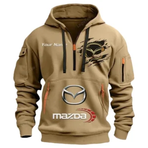 Car Half Zip Hoodie CAR113021425796, Best Gift for Him, Husband, Boyfriend - Khaki