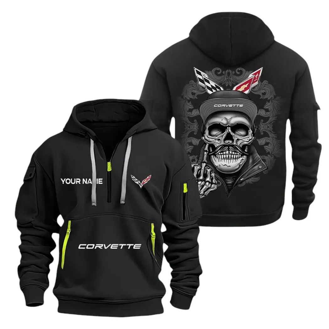 Car Old Fans Gift Hoodie Half Zipper, Hoodie All Over Print Gift For Car Old Fan CAR166022625113 - Black