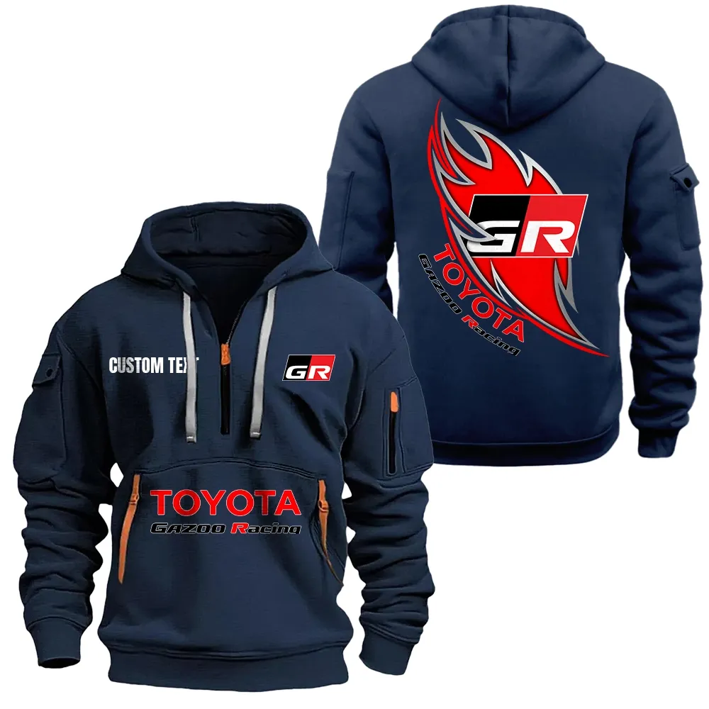 Car racing Fans Gift Hoodie Half Zipper, Hoodie All Over Print Gift For Car Lover CAR1701112192 - Navy
