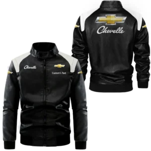 Car Fans Gift Leather Jacket, Black and White Leather Jacket For Car Enthusiasts CAR0801062097