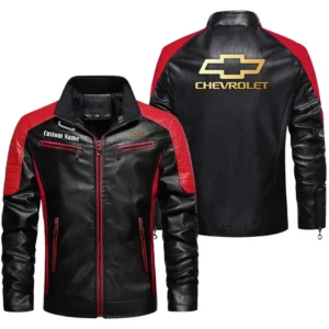 Car Fans Gift Men's PU Leather Jacket, Leather Jacket Custom Name For Auto Enthusiasts  CAR0401022103 - Red