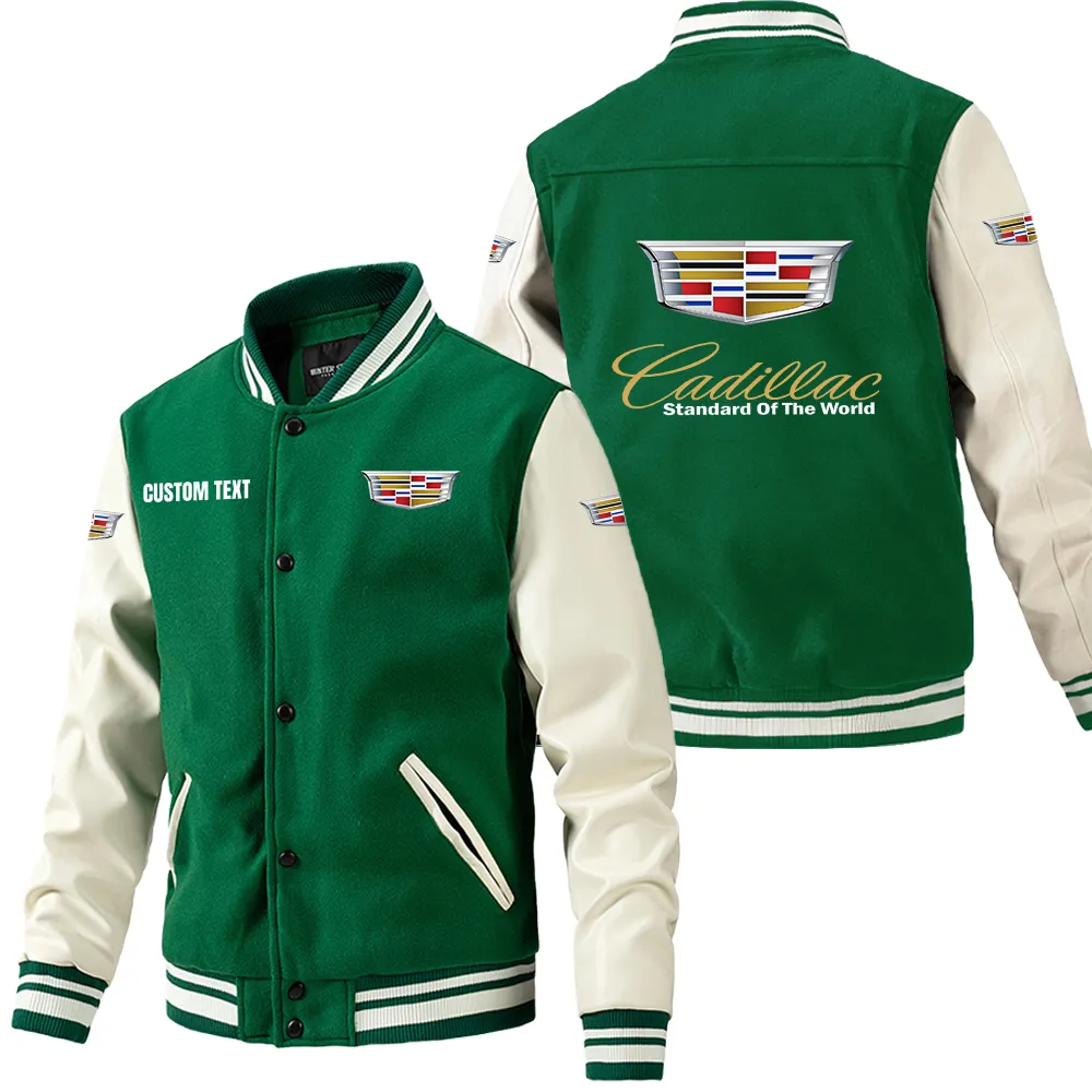 Classic Car Fans Gift Leather Baseball Jacket With Sleeves, Leather Jacket All Over Print Gift For Car Owner, Custom Name CAR1801112057 - Green