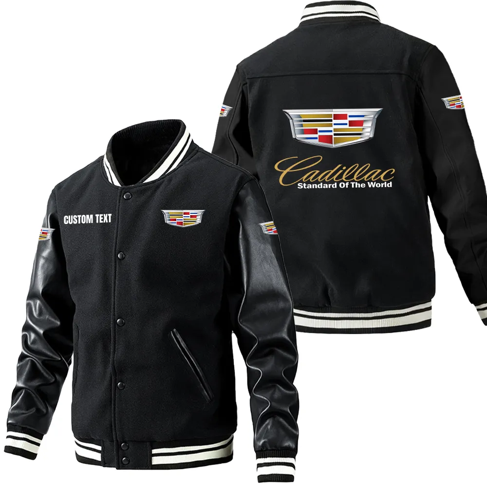 Classic Car Fans Gift Leather Baseball Jacket With Sleeves, Leather Jacket All Over Print Gift For Car Owner, Custom Name CAR1801112069 - Black
