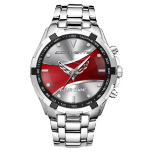 Sport Car Fans Gift Steel Watches, Men Watch All Over Print Gift For Sport Car Lovers, Custom Name - Silver CAR0402112505-3