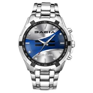 Car Fans Gift Steel Watches, Men Watch All Over Print Gift For Car Lovers, Custom Name - Silver CAR0402112534-3