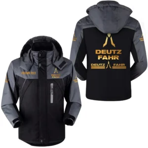 Car Fans Gift Outdoor Charging Suit, Hooded Fleece Long Jacket Exclusive Logo For Car Enthusiants, Custom Name HFLJ0112312037 - Black