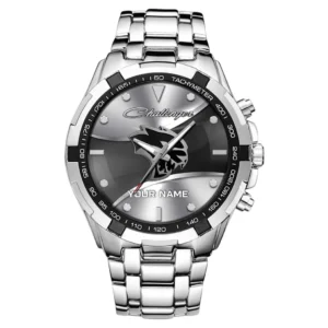 Truck Fans Gift Steel Watches, Men Watch All Over Print Gift For Truck Lovers, Custom Name - Silver CAR0402112581-3