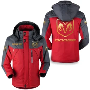 Car Fans Gift Outdoor Charging Suit, Hooded Fleece Long Jacket Exclusive Logo For Car Enthusiants, Custom Name HFLJ0112312039 - Red