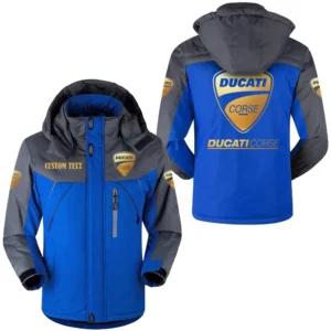 Car Fans Gift Outdoor Charging Suit, Hooded Fleece Long Jacket Exclusive Logo For Car Enthusiants, Custom Name HFLJ0112312040 - Blue