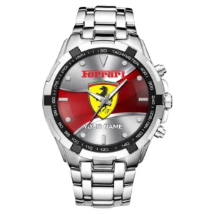 Sport Car Fans Gift Steel Watches, Men Watch All Over Print Gift For Sport Car Lovers, Custom Name - Silver CAR0402112520-3