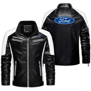 Car Fans Gift Men's PU Leather Jacket, Leather Jacket Custom Name For Auto Enthusiasts  CAR0401022138 - Black