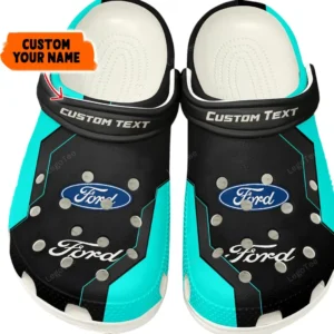 Car Fans Gift Crocs, Clogs All Over Print Gift For Car Owner, Custom Name - Cyan CAR140021225564-3