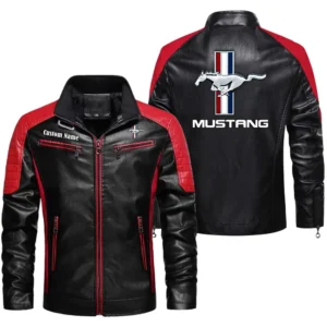 Sport Car Fans Gift Men's PU Leather Jacket, Leather Jacket Custom Name For Auto Enthusiasts  CAR0401022142 - Red