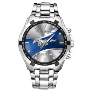 Sport Car Fans Gift Steel Watches, Men Watch All Over Print Gift For Sport Car Lovers, Custom Name - Silver CAR0402112523-3