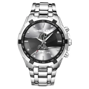 Car Car Fans Gift Steel Watches, Men Watch All Over Print Gift For Car Car Lovers, Custom Name - Silver CAR0402112526-3