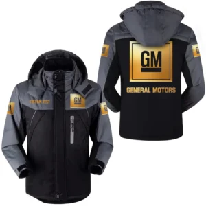 Motorcycles Fans Gift Outdoor Charging Suit, Hooded Fleece Long Jacket Exclusive Logo For Car Enthusiants, Custom Name HFLJ0112312052 - Black