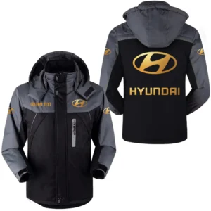 Car Fans Gift Outdoor Charging Suit, Hooded Fleece Long Jacket Exclusive Logo For Car Enthusiants, Custom Name HFLJ0112312062 - Black