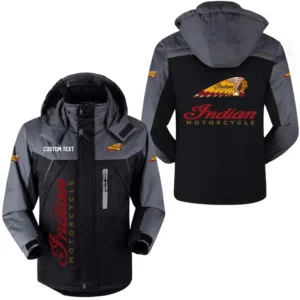 Motorcycle Fans Gift Outdoor Charging Suit, Hooded Fleece Long Jacket Exclusive Logo For Car Enthusiants, Custom Name HFLJ0112312063 - Black