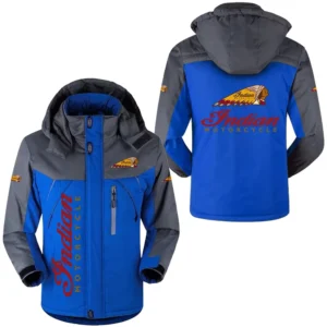 Motorcycle Fans Gift Outdoor Charging Suit, Hooded Fleece Long Jacket Exclusive Logo For Car Enthusiants, Custom Name HFLJ0112312063 - Blue