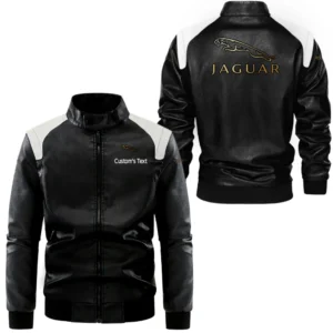 Car Fans Gift Leather Jacket, Black and White Leather Jacket For Car Enthusiasts CAR0801062187