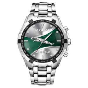 Car Fans Gift Steel Watches, Men Watch All Over Print Gift For Car Lovers, Custom Name - Silver CAR0402112516-3