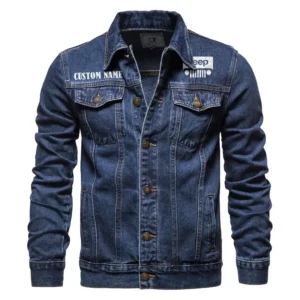 Truck Fans Gift Denim Jacket, Denim Jacket All Over Print Gift For Car Enthusiasts CAR1901132155 - Dark Blue