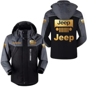 Car Fans Gift Outdoor Charging Suit, Hooded Fleece Long Jacket Exclusive Logo For Car Enthusiants, Custom Name HFLJ0112312066 - Black