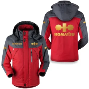 Car Fans Gift Outdoor Charging Suit, Hooded Fleece Long Jacket Exclusive Logo For Car Enthusiants, Custom Name HFLJ0112312071 - Red