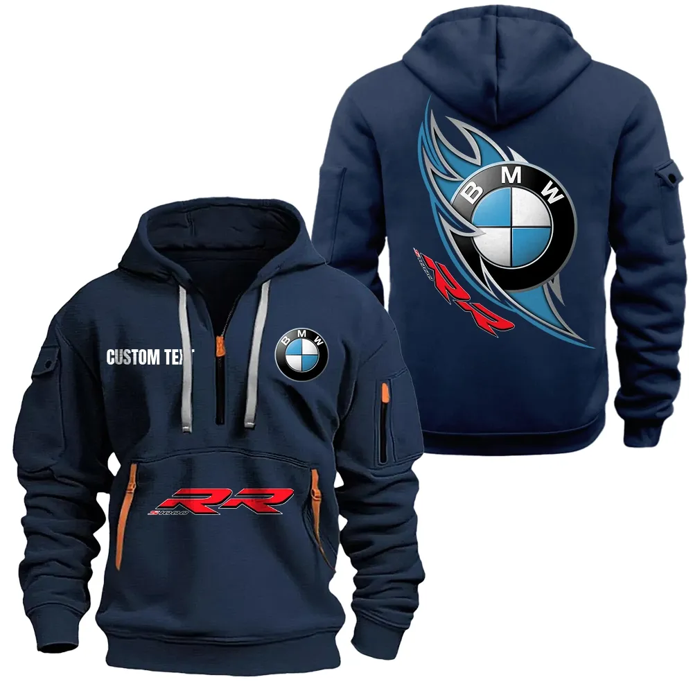 Luxury Car Fans Gift Hoodie Half Zipper, Hoodie All Over Print Gift For Car Lover CAR1701112035 - Navy