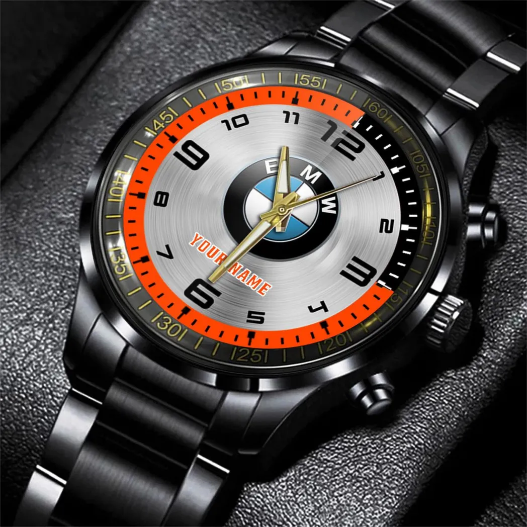 Luxury Car Fans Gift Stainless Steel Watch, Men Watch All Over Print Gift For Watch Luxury Car - Orange DCAR478282028