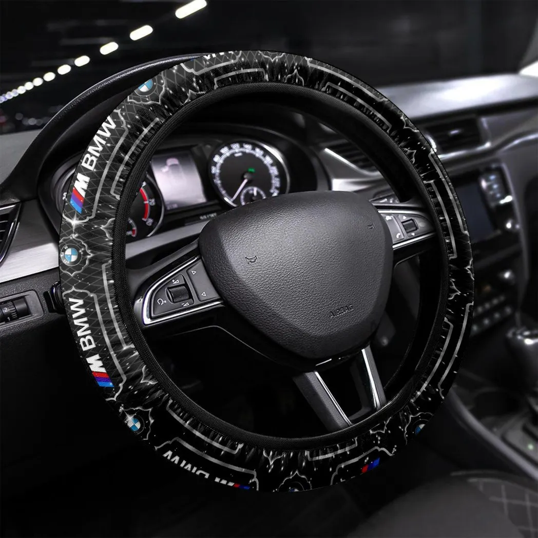 Luxury Car Fans Gift Steering Wheel Cover, Wheel Protector All Over Print Gift For Car Owner - White CAR55021425225