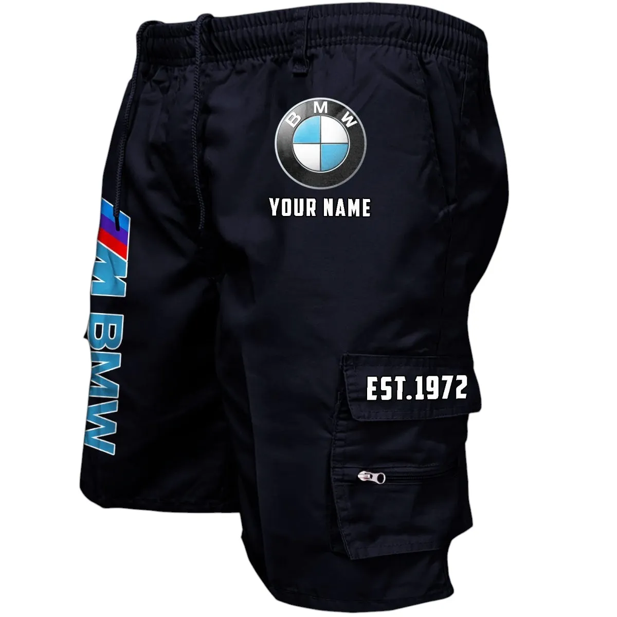 Luxury Car Fans Gift Workwear Casual Shorts, Shorts Pants Style Classic Gift For Luxury Car Fan, Custom Name CAR455060425230 - Black
