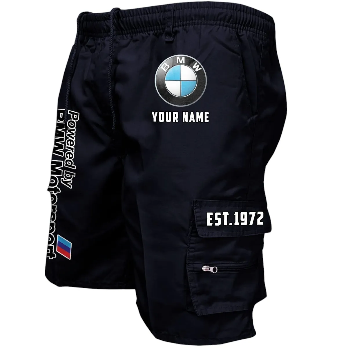 Luxury Car Sport Fans Gift Workwear Casual Shorts, Shorts Pants Style Classic Gift For Luxury Car Sport Fan, Custom Name CAR455060425273 - Black