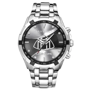 Speed Car Fans Gift Steel Watches, Men Watch All Over Print Gift For Speed Car Lovers, Custom Name - Silver CAR0402112529-3