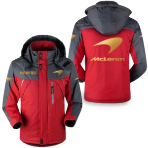 Car Fans Gift Outdoor Charging Suit, Hooded Fleece Long Jacket Exclusive Logo For Car Enthusiants, Custom Name HFLJ0112312095 - Red
