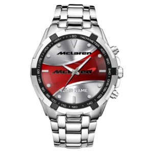 Speed Car Fans Gift Steel Watches, Men Watch All Over Print Gift For Speed Car Lovers, Custom Name - Silver CAR0402112562-3