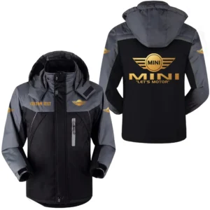 Car Fans Gift Outdoor Charging Suit, Hooded Fleece Long Jacket Exclusive Logo For Car Enthusiants, Custom Name HFLJ0112312099 - Black
