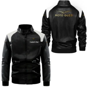 Motorcycle Fans Gift Leather Jacket, Black and White Leather Jacket For Car Enthusiasts CAR0801062253