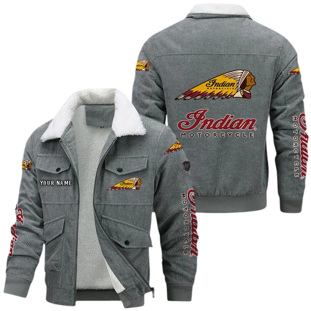 Motorcycle Fans Gift Corduroy Jacket, Jacket All Over Print Gift For Motorcycle Lovers CAR42022225589 - Gray