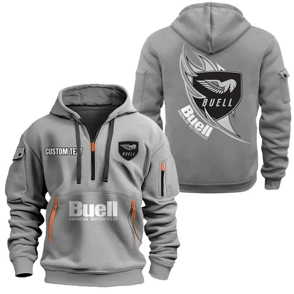 Motorcycle Fans Gift Hoodie Half Zipper, Hoodie All Over Print Gift For Car Lover CAR1701112040 - Gray