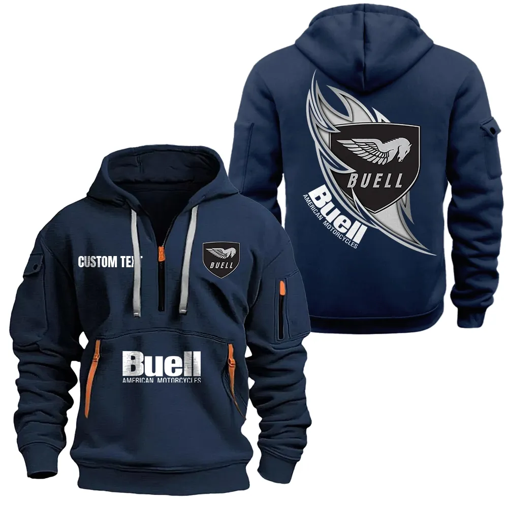 Motorcycle Fans Gift Hoodie Half Zipper, Hoodie All Over Print Gift For Car Lover CAR1701112040 - Navy
