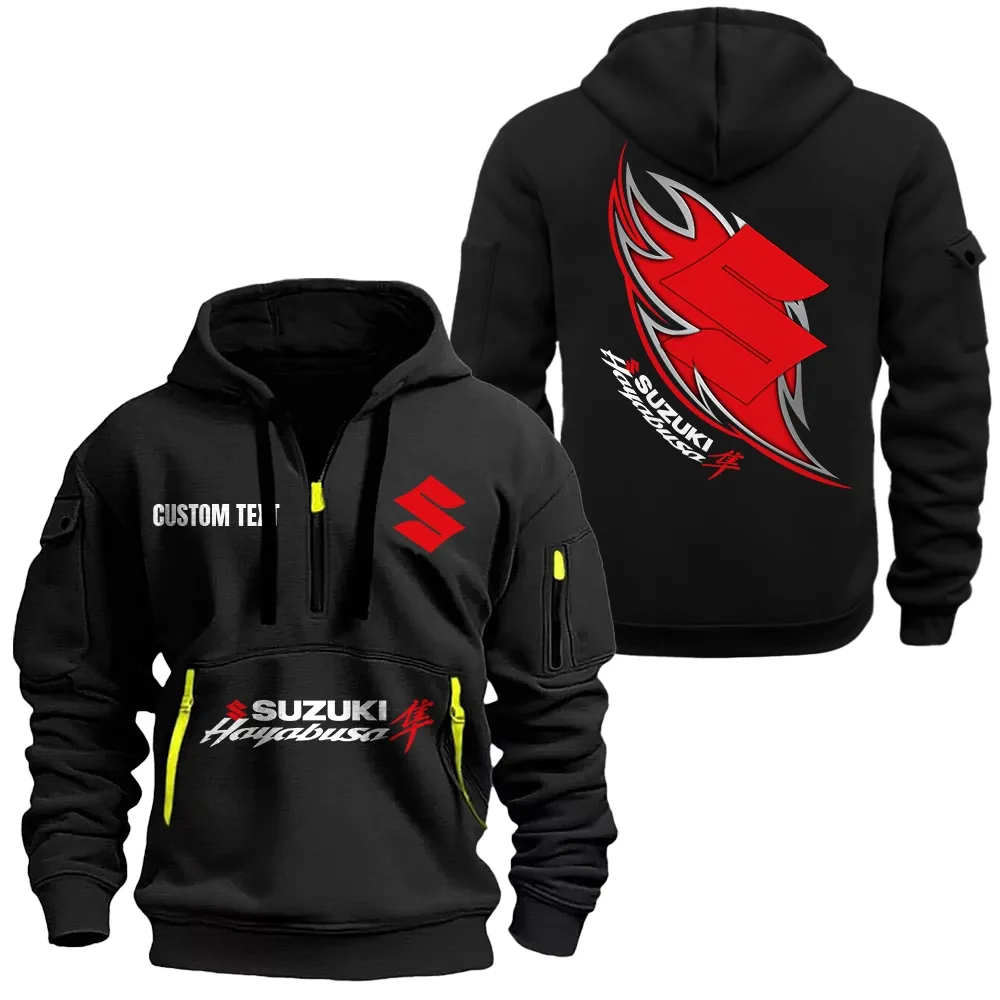 Motorcycle Fans Gift Hoodie Half Zipper, Hoodie All Over Print Gift For Car Lover CAR1701112183 - Black