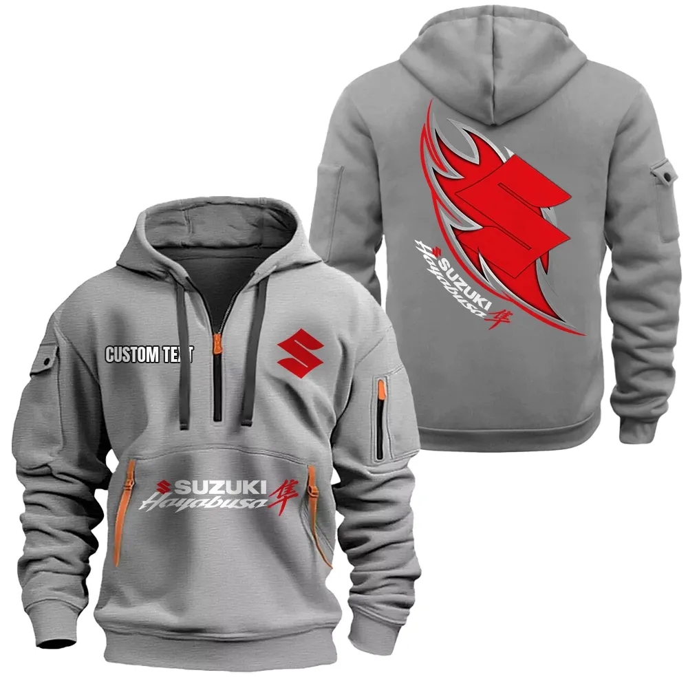 Motorcycle Fans Gift Hoodie Half Zipper, Hoodie All Over Print Gift For Car Lover CAR1701112183 - Gray