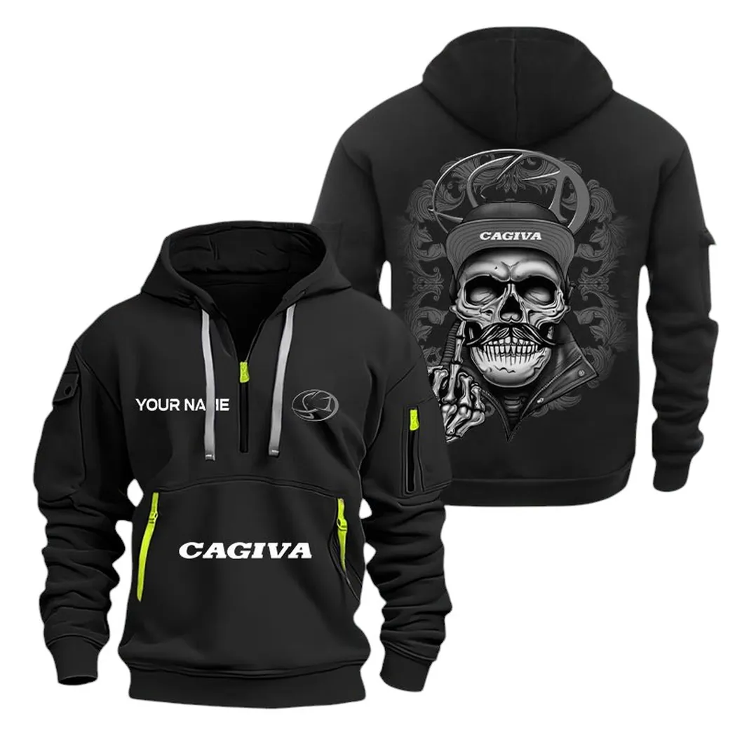 Motorcycle Fans Gift Hoodie Half Zipper, Hoodie All Over Print Gift For Motorcycle Fan CAR166022625195 - Black