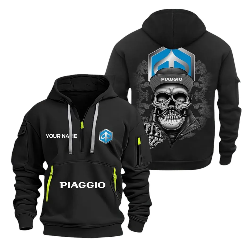 Motorcycle Fans Gift Hoodie Half Zipper, Hoodie All Over Print Gift For Motorcycle Fan CAR166022625204 - Black
