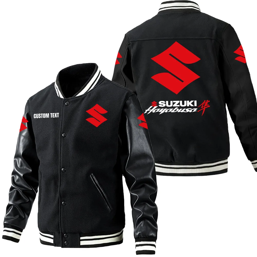 Motorcycle Fans Gift Leather Baseball Jacket With Sleeves, Leather Jacket All Over Print Gift For Car Owner, Custom Name CAR1801112211 - Black